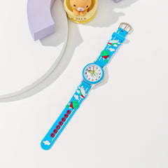 Kids Cartoon Print Round Dial Quartz Watch For Gift