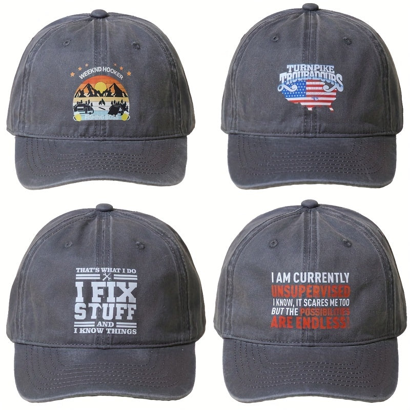 Distressed Cotton Dad Hat Vintage Washed Baseball Cap