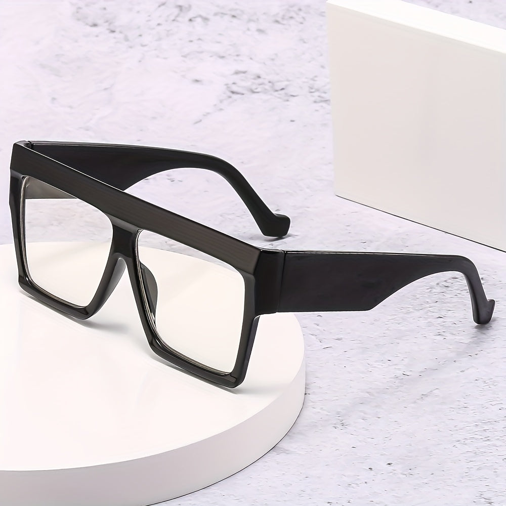 Men's Square Frame Flat Mirror Glasses