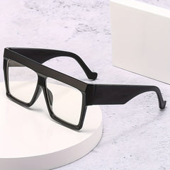 Men's Square Frame Flat Mirror Glasses