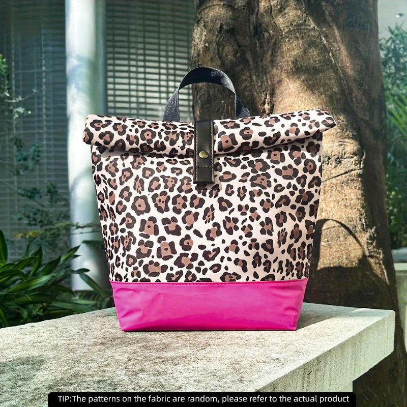 Portable Folding Waterproof Ice Bag Leopard Print Cooler
