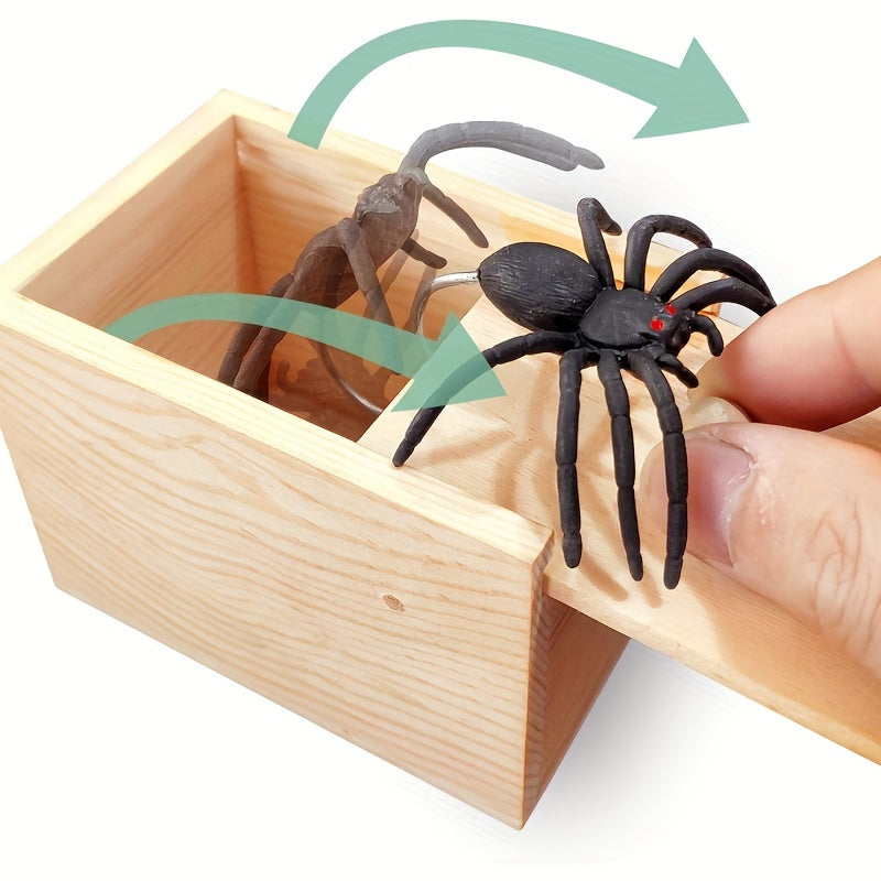 Spider Prank Box Wooden Spider Money Surprise Box Toy