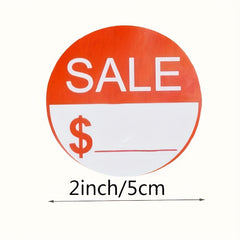 120PCS Red Circle Sales Stickers 5.08cm Round Labels Self Adhesive