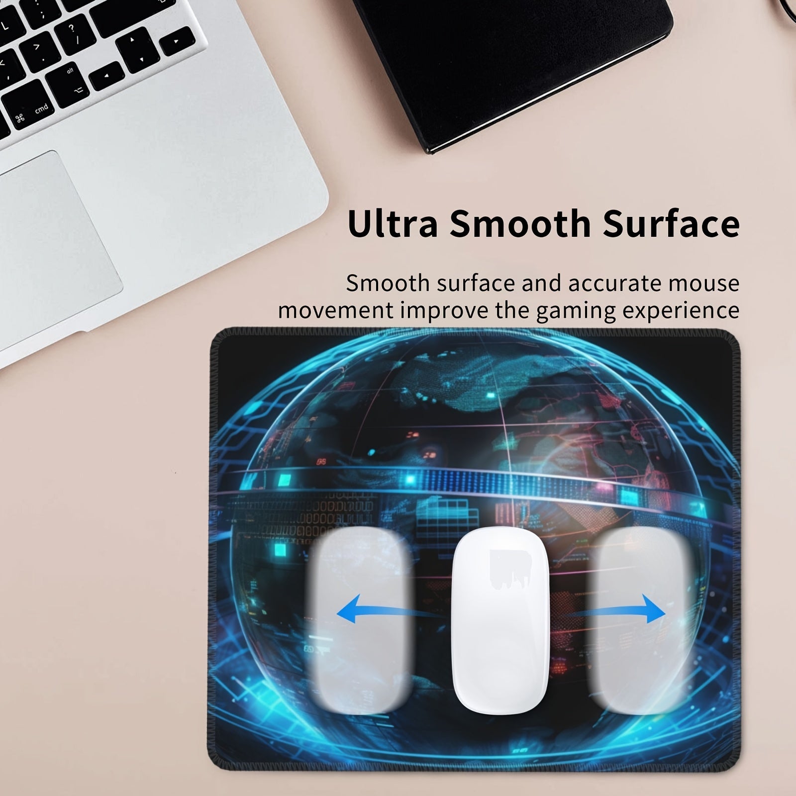 20x24cm E-Sport Mouse Pad, Non-Slip Rubber Base for Laptop/Desktop