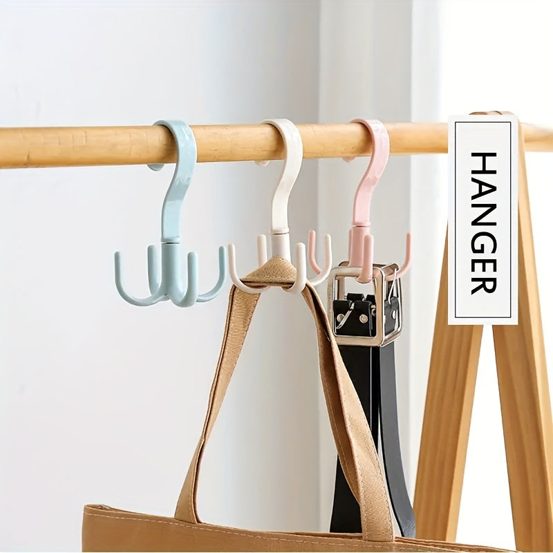 2pcs Rotated Hanger Hooks Wardrobe Clothes Rack Organizer Bag Shoes Belt Scarf