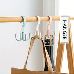 2pcs Rotated Hanger Hooks Wardrobe Clothes Rack Organizer Bag Shoes Belt Scarf