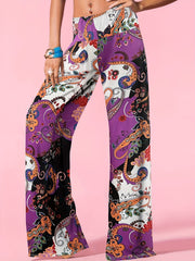 Boho Paisley Wide Leg Palazzo Pants