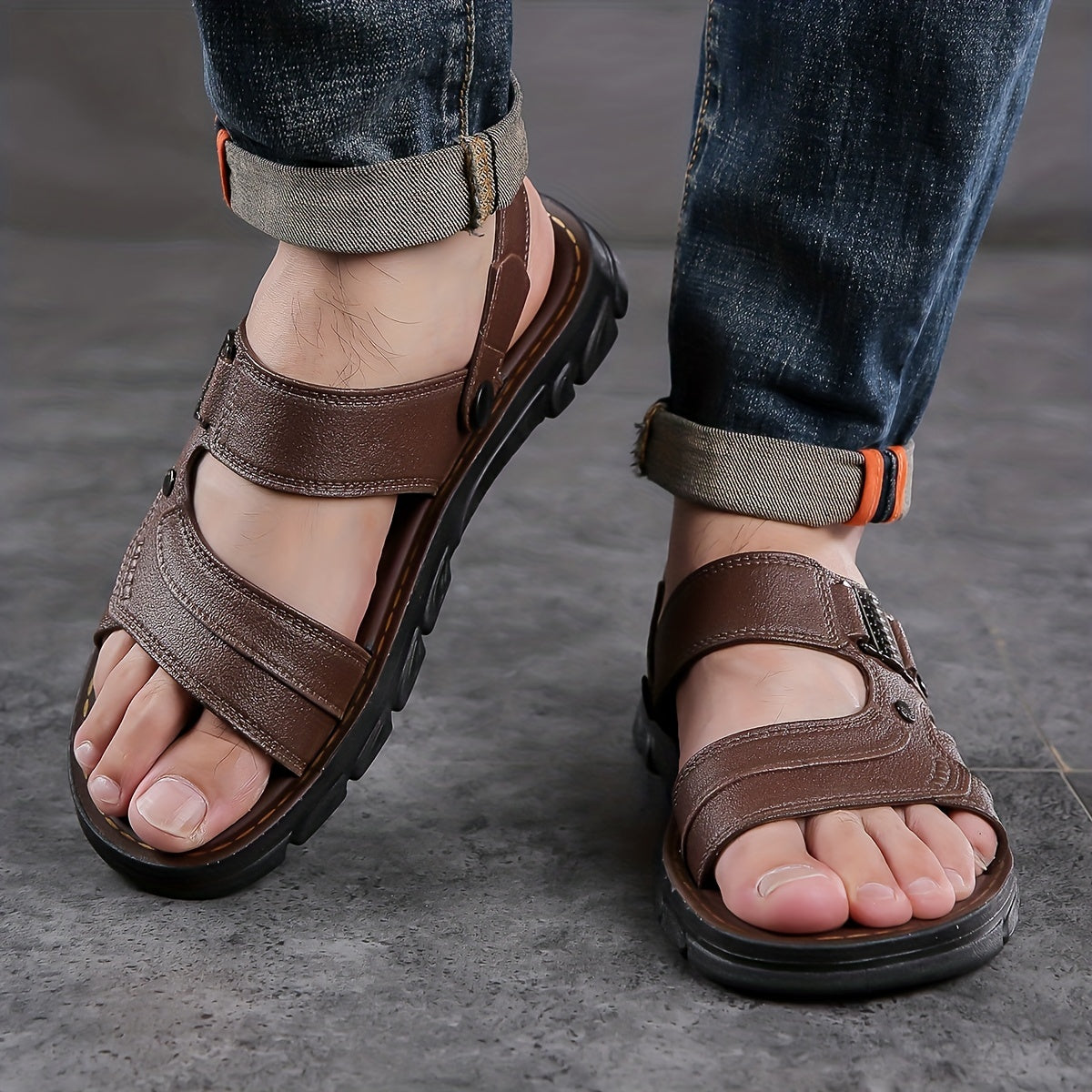 Men's Hollow Out Casual Sandals Non Slip Open Toe Outdoor Beach Shoes