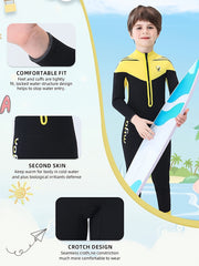 Kids Warm Fleece Diving Suit 3.5mm Half Zip Long Sleeve for Swimming Surfing