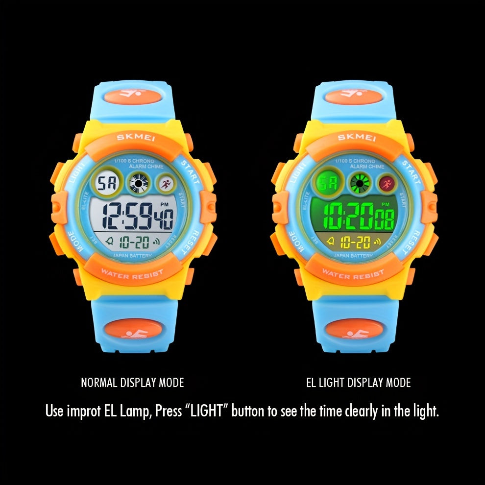 Kids Digital Sports Watch Waterproof Wristwatch with LED Night Light