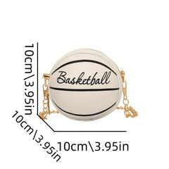 Small Basketball Ball Bag Zipper Crossbody Bag Women's Coin Purse