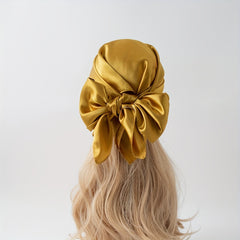 Yellow Satin Square Scarf Casual Shawl Bandana