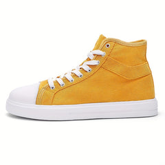 Women's Yellow Canvas High Top Sneakers