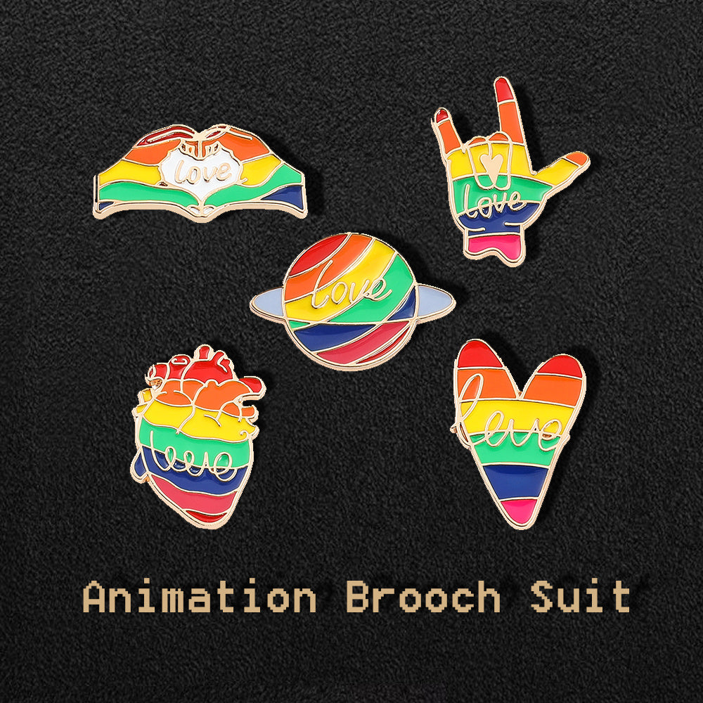 Rainbow Enamel Pin Set for Clothes and Bags