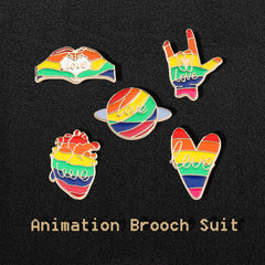Rainbow Enamel Pin Set for Clothes and Bags