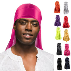 Men Solid Pirate Hat Corduroy Longline Dress Durag
