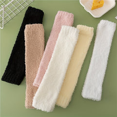 6 Pairs Fuzzy Leg Warmers Warm & Comfy Plush Socks Women's Stockings