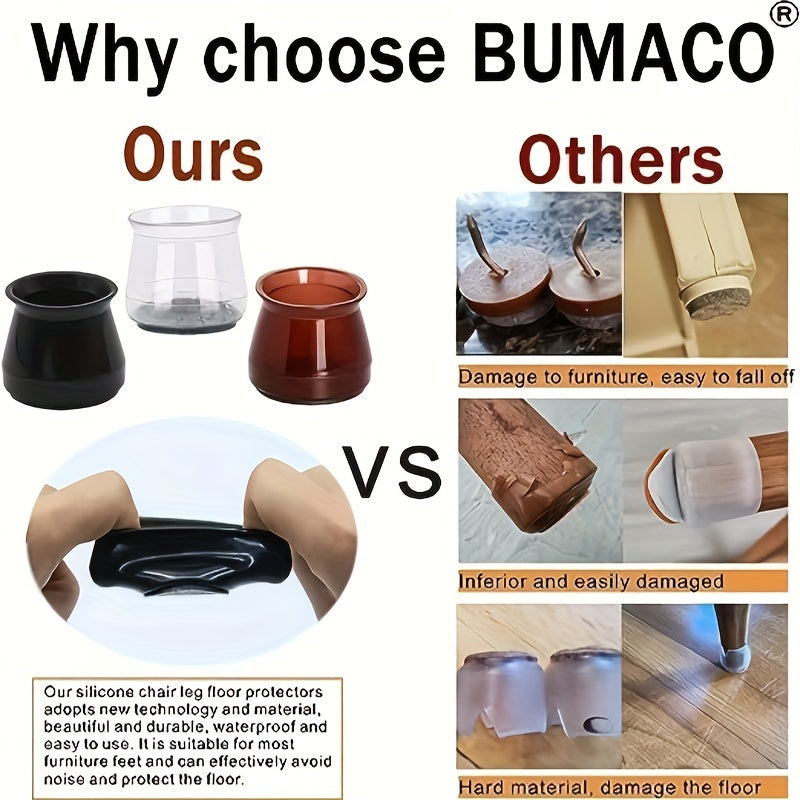 12pcs Felt Silicone Chair Foot Cover Protective Cover Mute Wear-resistant