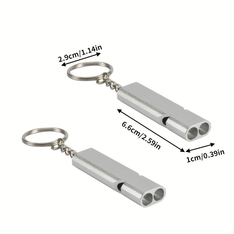 2pcs Aluminum Emergency Whistles Keychain High Decibel Survival Whistles