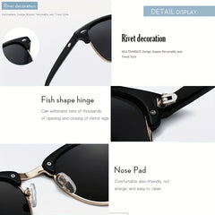 2 Pcs Polarized Sunglasses Semi Rimless Anti Light Eyewear Pack