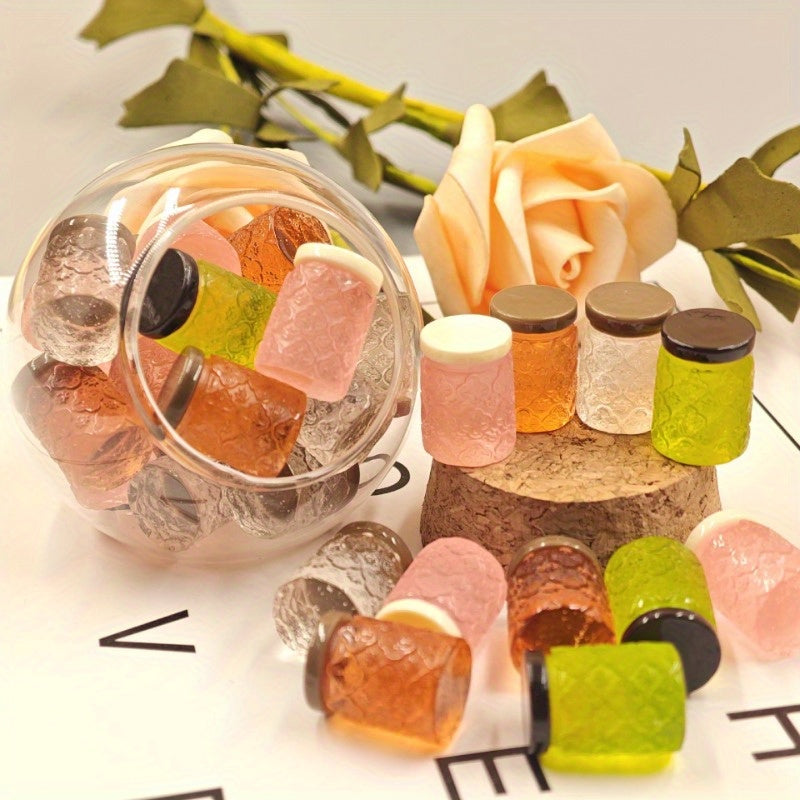 10pcs Mini Glass Sealed Jar Resin Storage Bucket DIY Ornament Props
