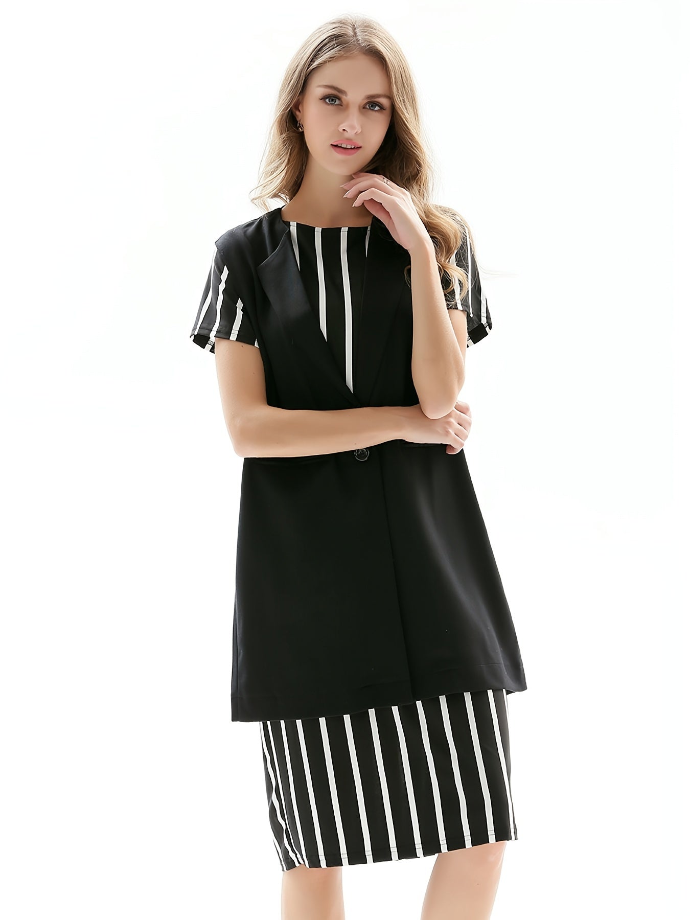 Sleeveless Lapel Blazer Vest Coat Slim Fit