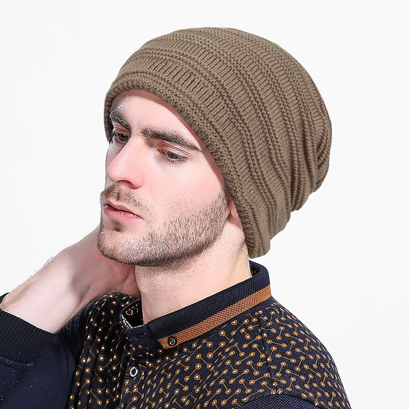 Double Layer Fleece Winter Men Warm Knitted Hat for Snow