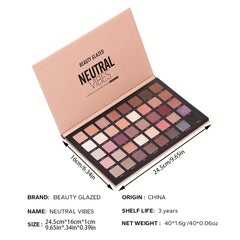 40 Color Matte & Pearly Milk Tea Eyeshadow Palette Earth Tone Makeup