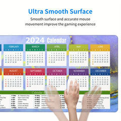 Colorful Calendar Large Mouse Pad for Women, Non-Slip Rubber Mouse Pad