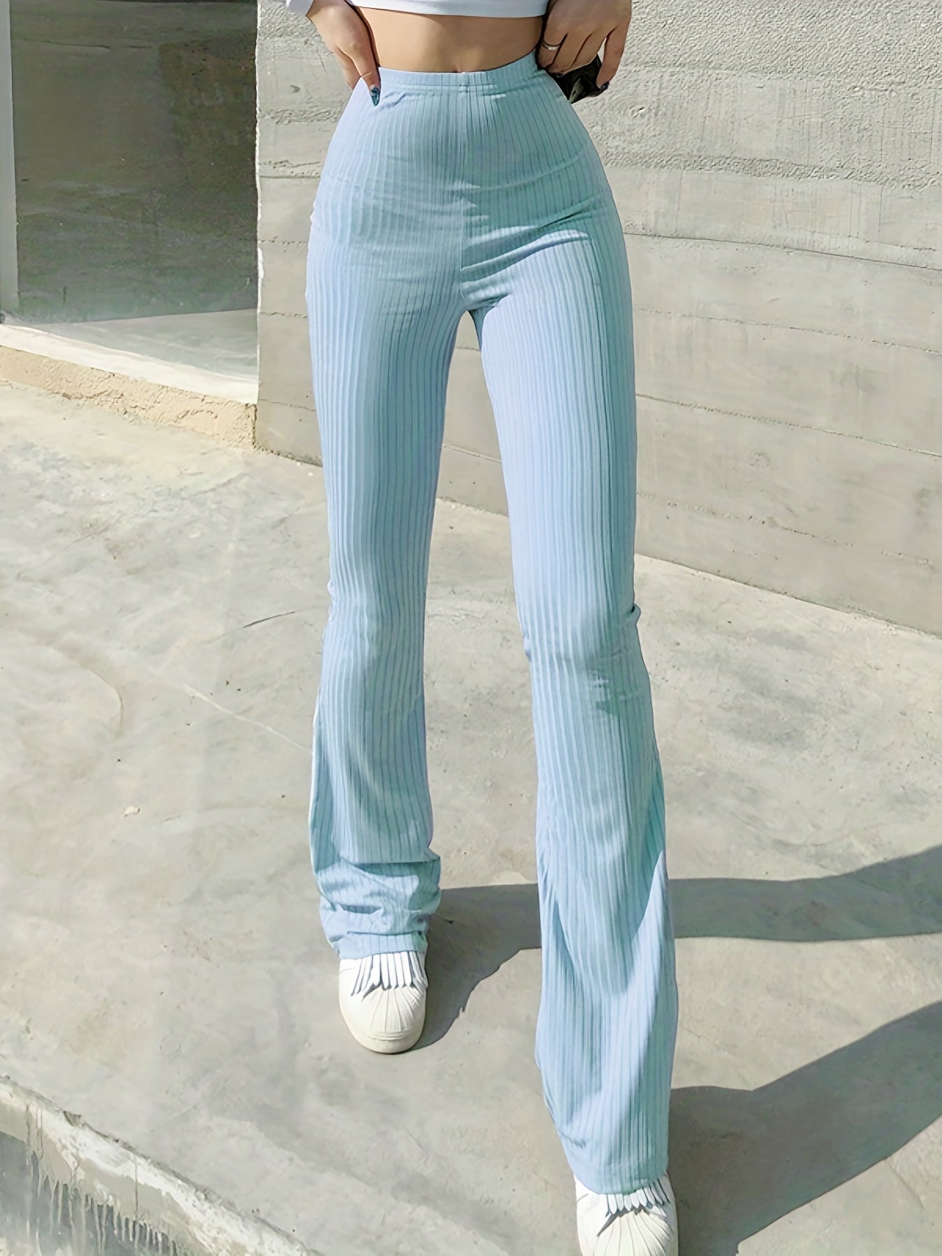High Waist Flared Leg Pants for Women