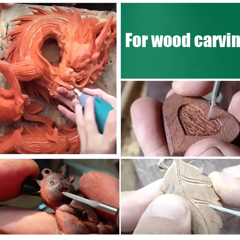 5pcs Wood Carving Drill Bit Set High Speed Steel Carbide Root Milling Cutter Bur