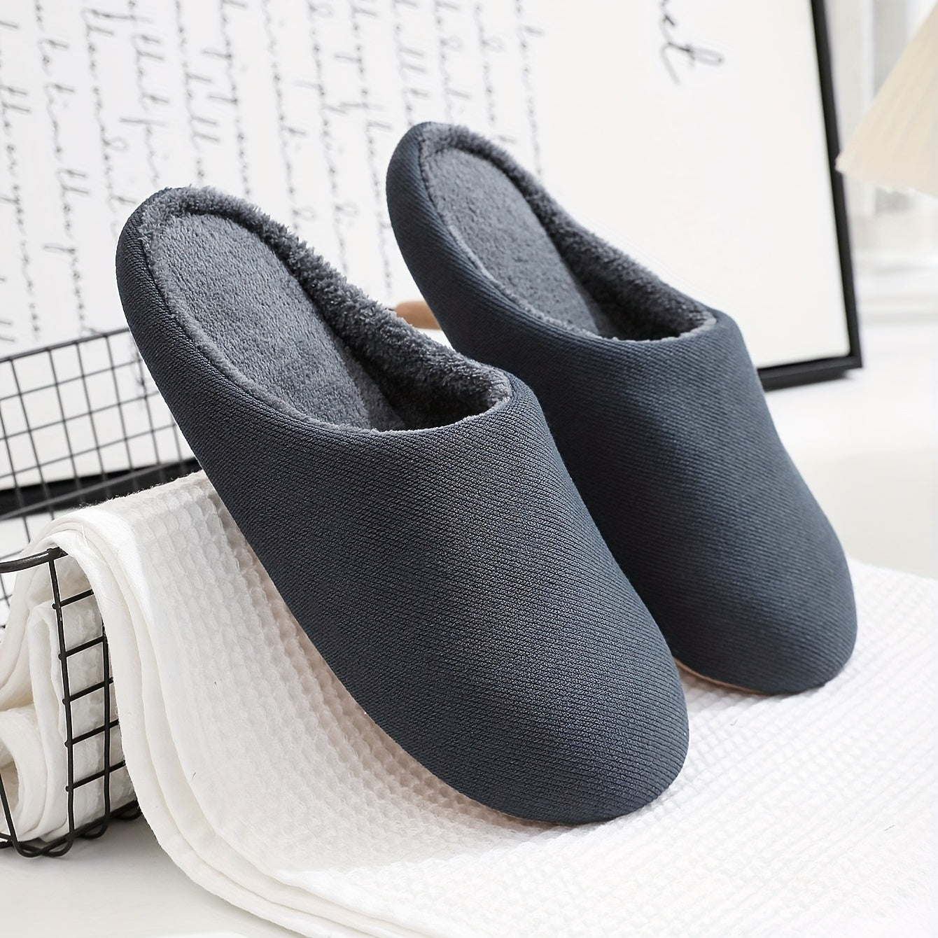 Soft Plush Cozy House Slippers for Men Winter Shoes