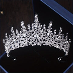 Baroque Crystal Bridal Jewelry Set: Headband, Crown, Necklace, Earrings