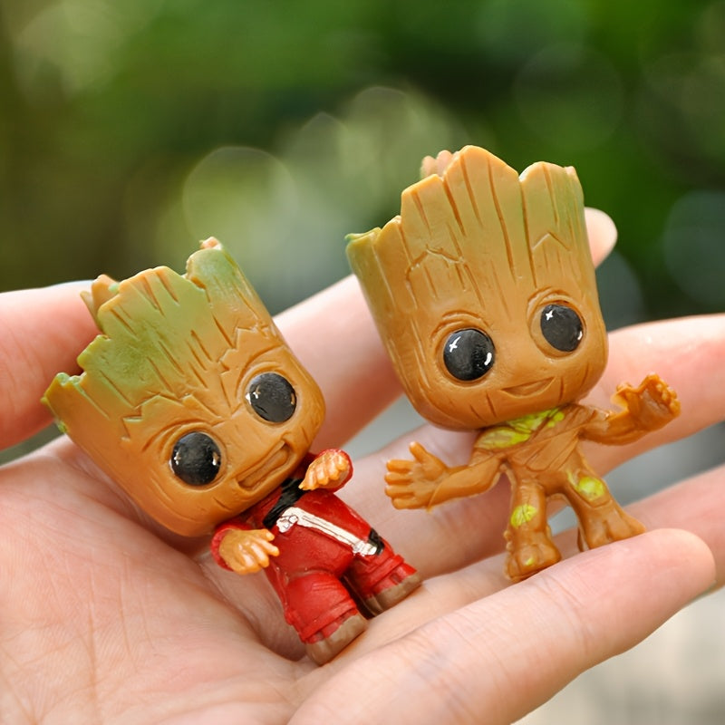 4pcs Groot PVC Action Figures Desk Decor Anime Inspired Collectible