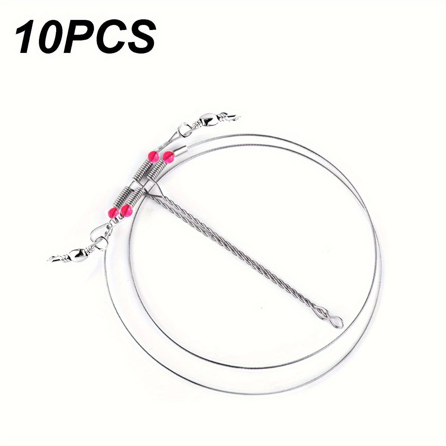 10pcs Steel Wire Swivel Snap Fishing Leader
