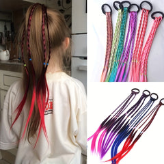 Colorful Gradient Braids Wigs Head Rope 4pcs