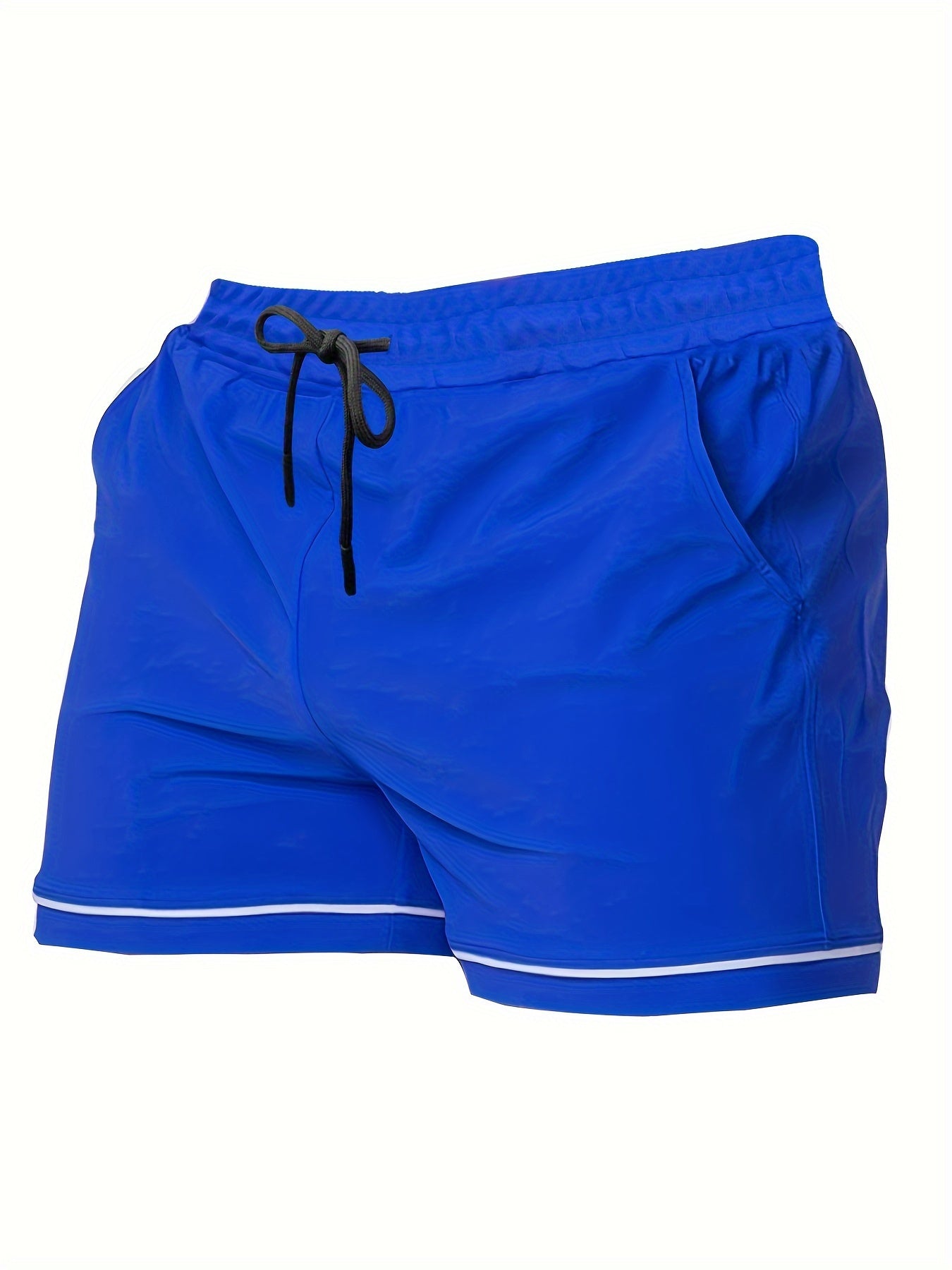 Men's Drawstring Basketball Training Shorts Solid Loose Shorts