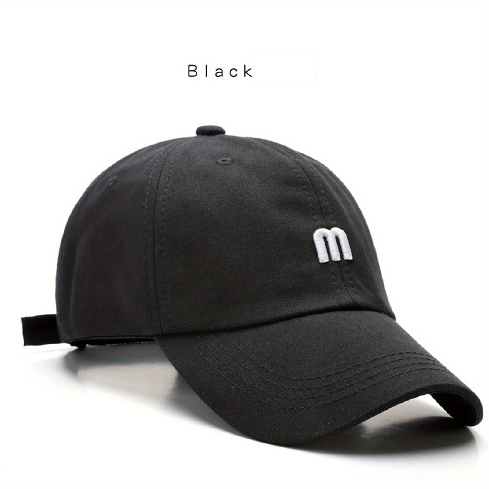 M Letter Embroidery Summer Adjustable Baseball Cap Casual Peaked Cap