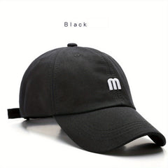 M Letter Embroidery Summer Adjustable Baseball Cap Casual Peaked Cap