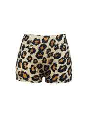 Cow Skull Print Skinny Shorts for Women
