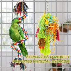 5pcs Parrot Chew Toys Fun Hanging Knot Toys for Bird Entertainment