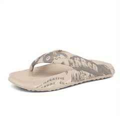 Men's Letters Print Slip On Flip Flops Assorted Colors