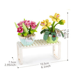 Mini Bonsai Building Blocks Flower DIY Plant Model Desktop Decoration Toy