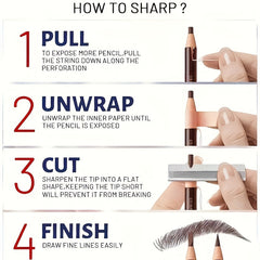 Drawstring Eyebrow Pencil Natural and Smudge Proof