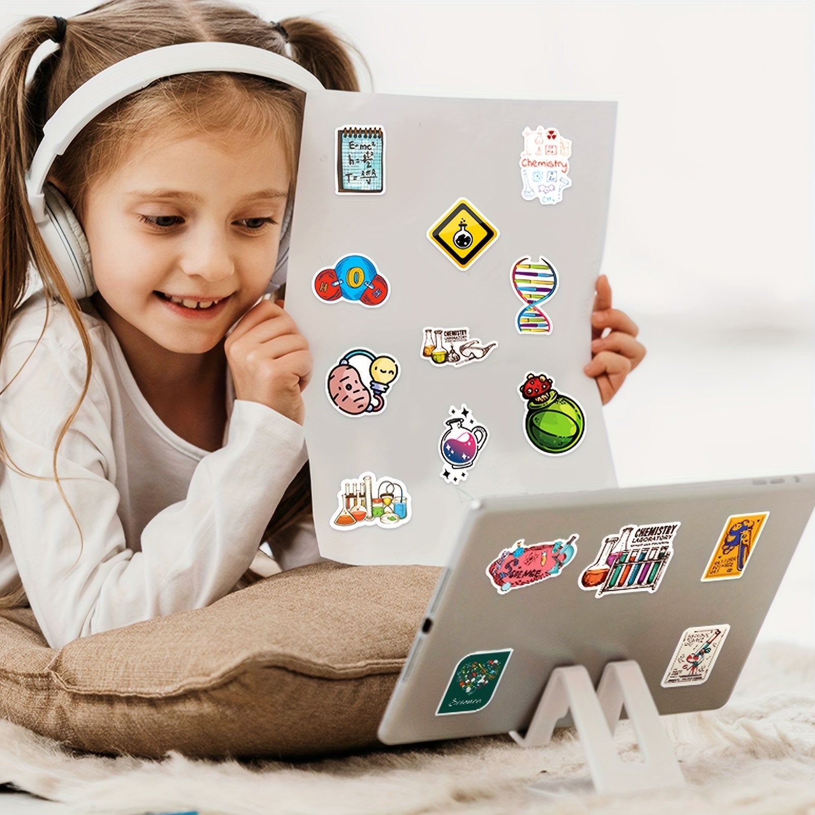 50pcs Science Lab Stickers Vinyl Waterproof Cartoon Stickers For Adults