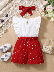 Girl's Romper Mommy's Little Girl Ruffle Sleeveless Jumpsuit