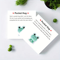 Resin Animal Decoration Pocket Hug With Greeting Card