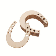 12pcs Wooden Horseshoe Rustic Cutout Pieces Decorations Cowboy DIY Crafts