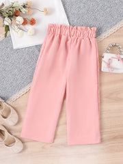Girls' Bow Front Straight Leg Pants Summer Clothes