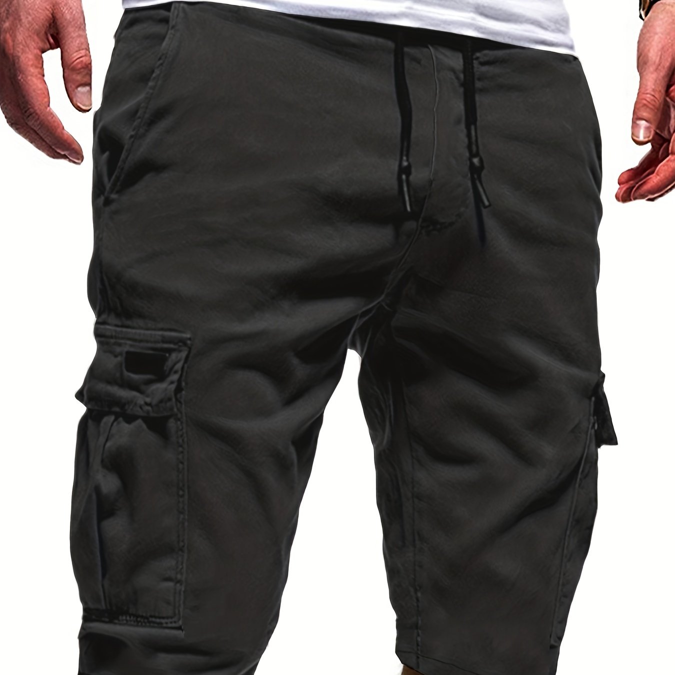 Men's Casual Cargo Shorts With Waist Drawstring